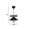 Ceiling lamp Arique pakoworld E27 black metal D25x70cm