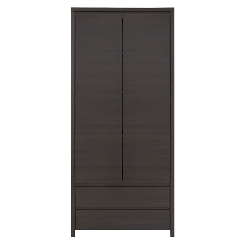 Ντουλάπα ρούχων δίφυλλη Selina pakoworld wenge 90x55.5x200.55εκ