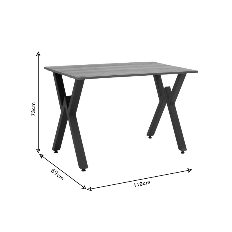 Table August pakoworld walnutblack 110x70x73cm