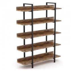 Bookcase Almond pakoworld walnut-black 119x27x185cm Bookcase Almond pakoworld walnut-black 119x27x185cm