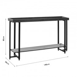 Console Nolan pakoworld walnut-black 140x30x85cm Console Nolan pakoworld walnut-black 140x30x85cm