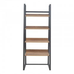 Bookcase Ryder pakoworld walnut-black 75x36x185cm Bookcase Ryder pakoworld walnut-black 75x36x185cm