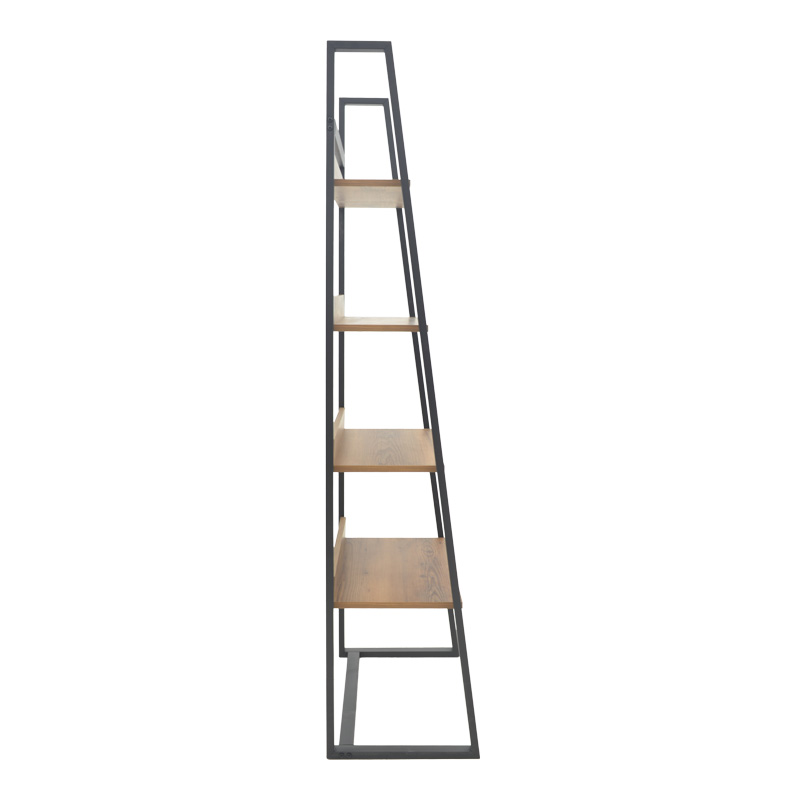 Bookcase Ryder pakoworld walnut-black 75x36x185cm Bookcase Ryder pakoworld walnut-black 75x36x185cm