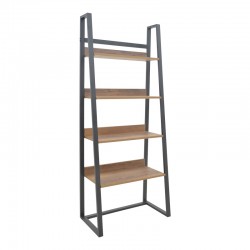 Bookcase Ryder pakoworld walnut-black 75x36x185cm Bookcase Ryder pakoworld walnut-black 75x36x185cm