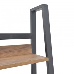 Bookcase Ryder pakoworld walnut-black 75x36x185cm Bookcase Ryder pakoworld walnut-black 75x36x185cm