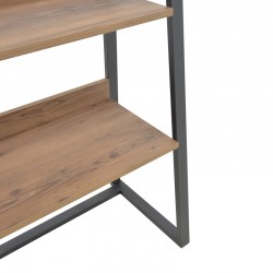 Bookcase Ryder pakoworld walnut-black 75x36x185cm Bookcase Ryder pakoworld walnut-black 75x36x185cm