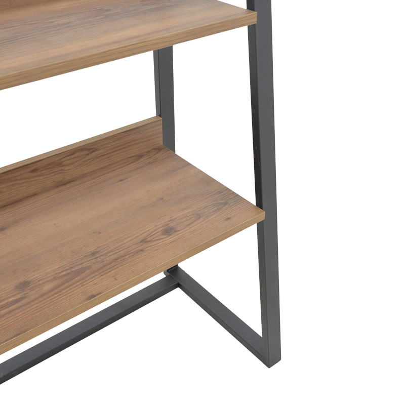 Bookcase Ryder pakoworld walnut-black 75x36x185cm Bookcase Ryder pakoworld walnut-black 75x36x185cm