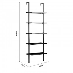 Βιβλιοθήκη Harris pakoworld μαύρο 70x22x200εκ