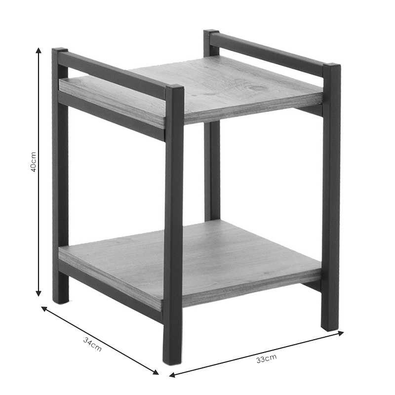 Floor shelf Matteo pakoworld walnut-black 33x34x40cm Floor shelf Matteo pakoworld walnut-black 33x34x40cm