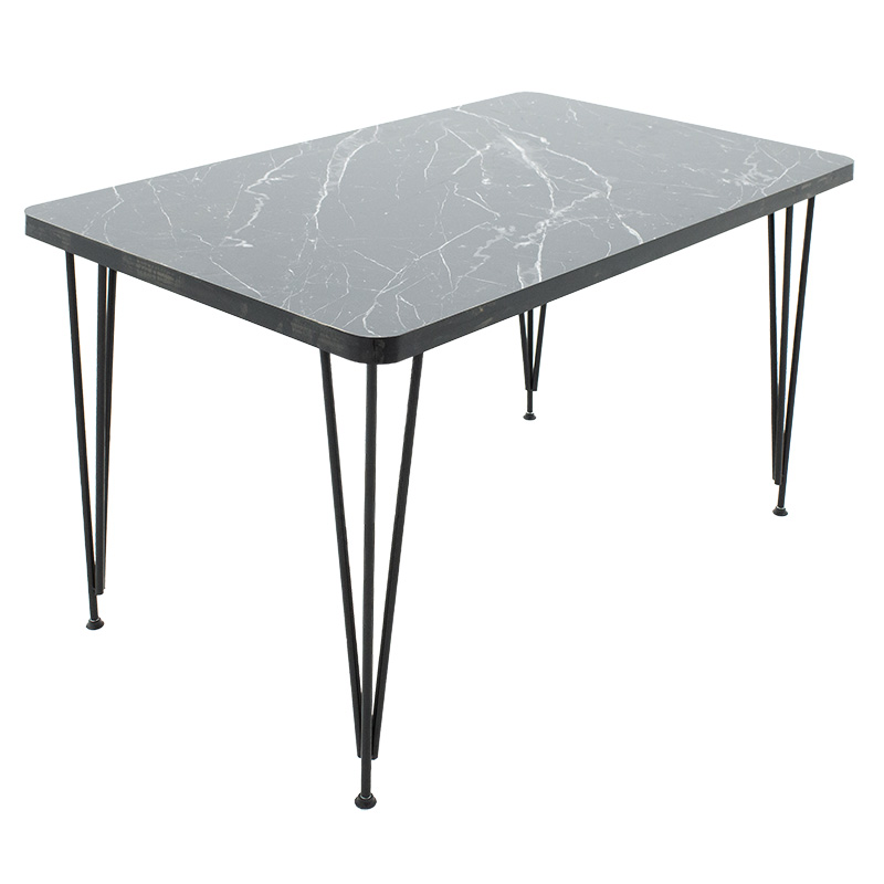Table Bruce pakoworld black marble-black 120x73x73cm Table Bruce pakoworld black marble-black 120x73x73cm