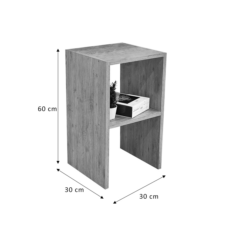 Side table Leofric pakoworld oak melamine 30x30x60cm Side table Leofric pakoworld oak melamine 30x30x60cm