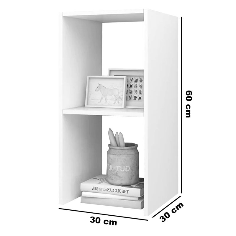 Side table Leofric pakoworld white melamine 30x30x60cm Side table Leofric pakoworld white melamine 30x30x60cm