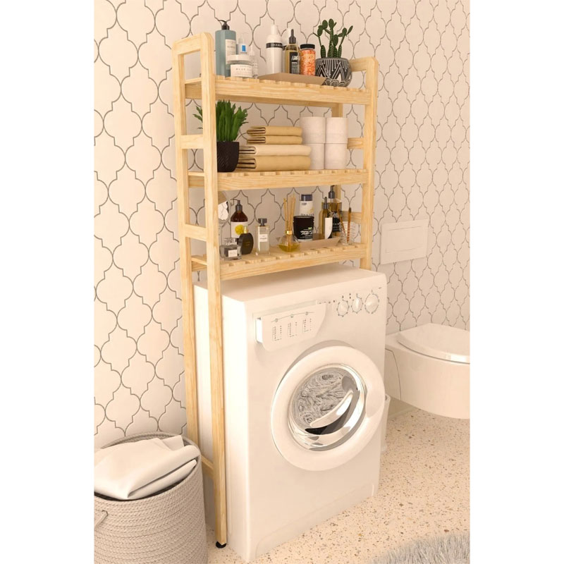 Laundry cabinet Godric pakoworld natural 70x21x150cm Laundry cabinet Godric pakoworld natural 70x21x150cm