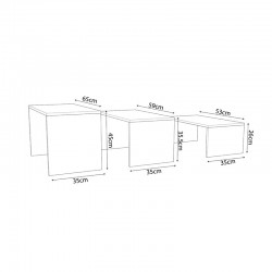 Τραπέζι σαλονιού Alteo pakoworld μελαμίνης oak-λευκό 65x45x35εκ