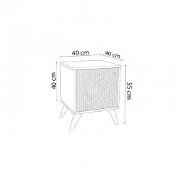 Κομοδίνο Flipter pakoworld μελαμίνης oak-μαύρο 40x40x55εκ