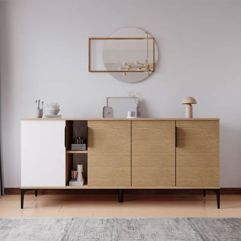 Buffet Tajesy pakoworld melamine white-oak 180x40x78cm Buffet Tajesy pakoworld melamine white-oak 180x40x78cm