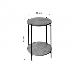 Βοηθητικό τραπέζι Tsouki pakoworld oak-μαύρο Φ40x60εκ