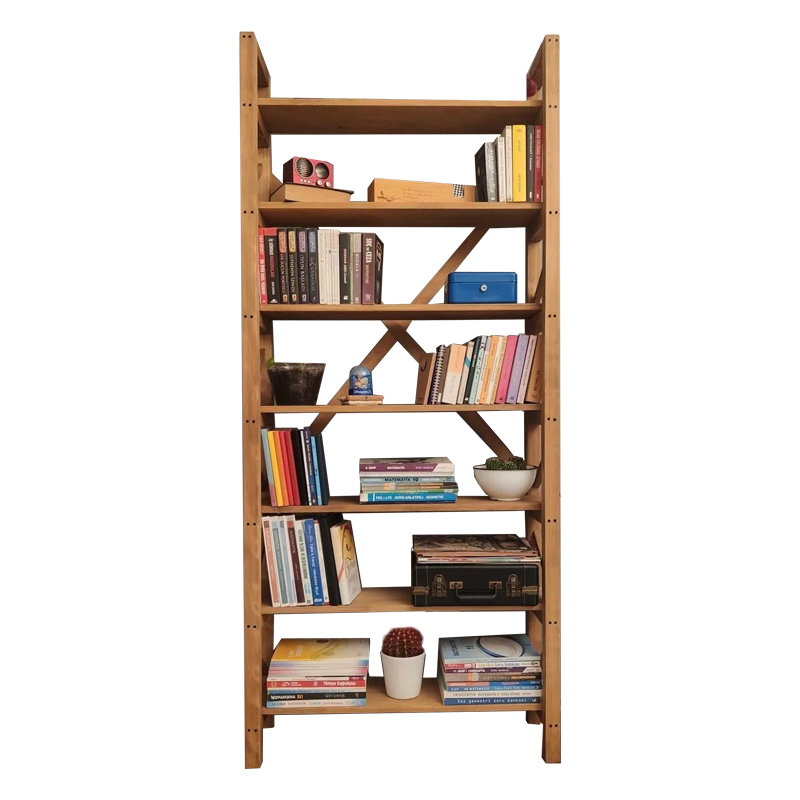 Bookcase Perezy pakoworld walnut matte melamine 96x30x200cm Bookcase Perezy pakoworld walnut matte melamine 96x30x200cm