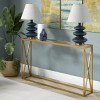 Metal console with glass surface Kantoo pakoworld in gold shade 120x25x75cm