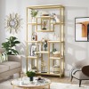 Aduti pakoworld metal bookshelf in gold-white shade 90x34x182cm