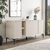 Vetine pakoworld sideboard in gray-beige color and marble-look surface 180x45x80cm