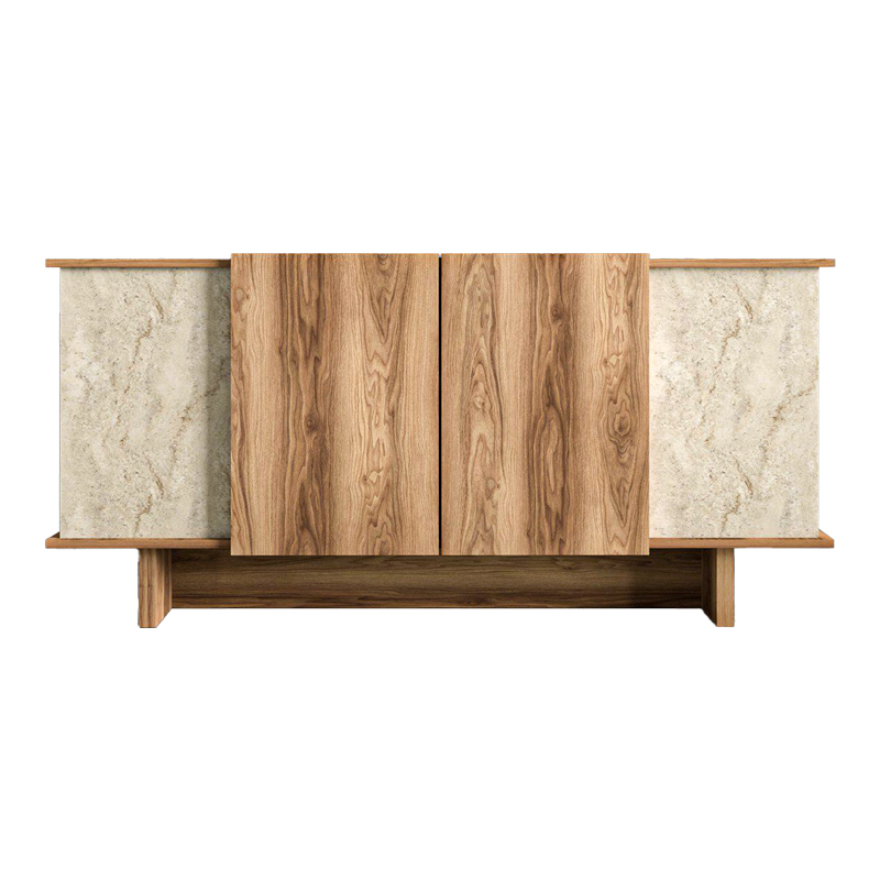 Aramos pakoworld sideboard in walnut shade with marblew effect 180x45x80cm Aramos pakoworld sideboard in walnut shade with marblew effect 180x45x80cm