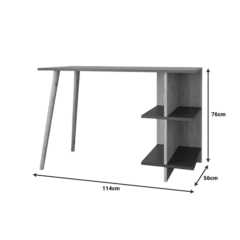 Volet pakoworld work desk in oak-anthracite shade 114x56x76cm Volet pakoworld work desk in oak-anthracite shade 114x56x76cm