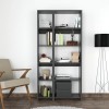 Alkathi pakoworld bookcase in anthracite shade 77x22x160cm