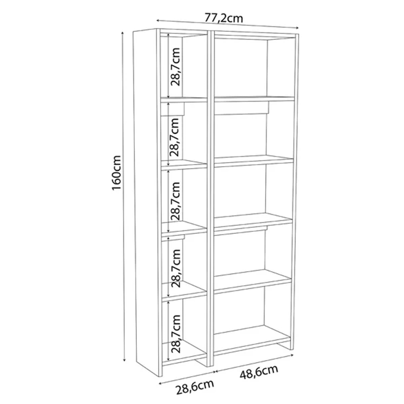Alkathi pakoworld bookcase in anthracite shade 77x22x160cm Alkathi pakoworld bookcase in anthracite shade 77x22x160cm