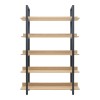 Almond pakoworld bookcase in oak-black shade 120x29x185cm