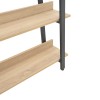 Almond pakoworld bookcase in oak-black shade 120x29x185cm
