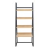 Ryder pakoworld bookcase in oak-black shade 75x36x185cm