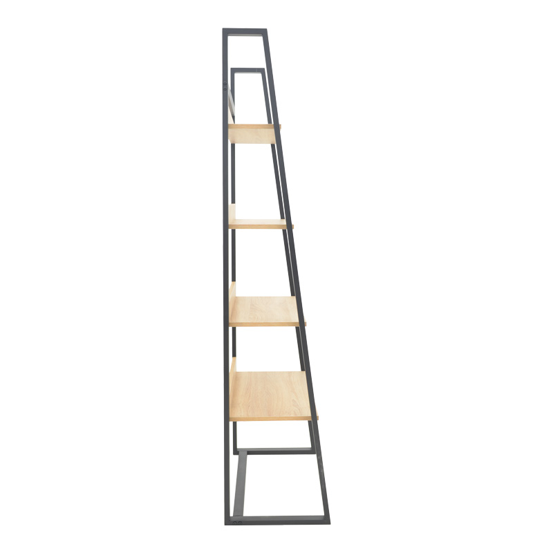 Ryder pakoworld bookcase in oak-black shade 75x36x185cm Ryder pakoworld bookcase in oak-black shade 75x36x185cm