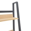 Ryder pakoworld bookcase in oak-black shade 75x36x185cm
