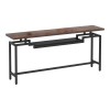 Onole pakoworld console in walnut - black metal 180x35x82cm