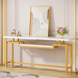 Onole pakoworld console in marble look - gold metal 180x35x82cm Onole pakoworld console in marble look - gold metal 180x35x82cm