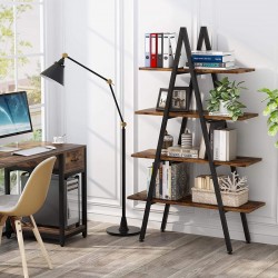 Naroki pakoworld bookcase metal black with walnut shade 90x30x155cm Naroki pakoworld bookcase metal black with walnut shade 90x30x155cm