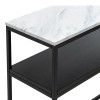 Κονσόλα Castel I pakoworld σε λευκή όψη μαρμάρου - μαύρο μέταλλο 120x35x80εκ
