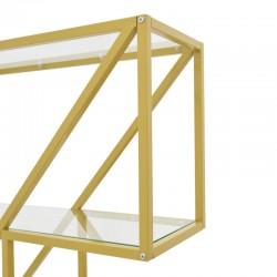 Aylan pakoworld shelf glass - metal in gold tone 100x30x200cm