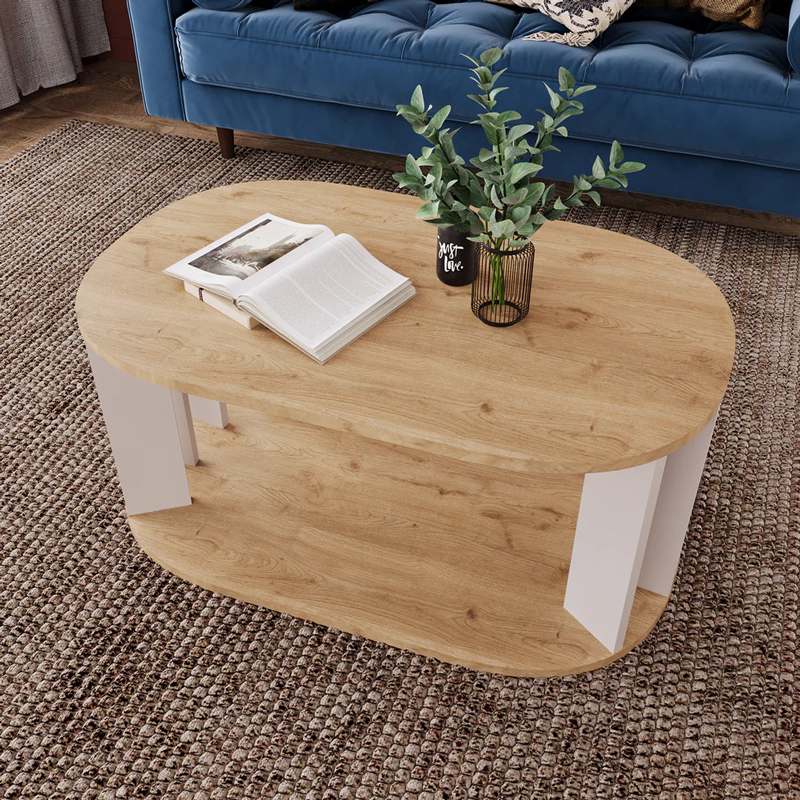 Solka pakoworld table in oak shade with light gray 90x56x40cm Solka pakoworld table in oak shade with light gray 90x56x40cm