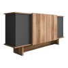 Zafore sideboard pakoworld in anthracite - oak shade 180x45x80cm