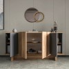 Zafore sideboard pakoworld in anthracite - oak shade 180x45x80cm