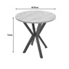 Rogue table pakoworld black marble look with black metal legs D70x72cm