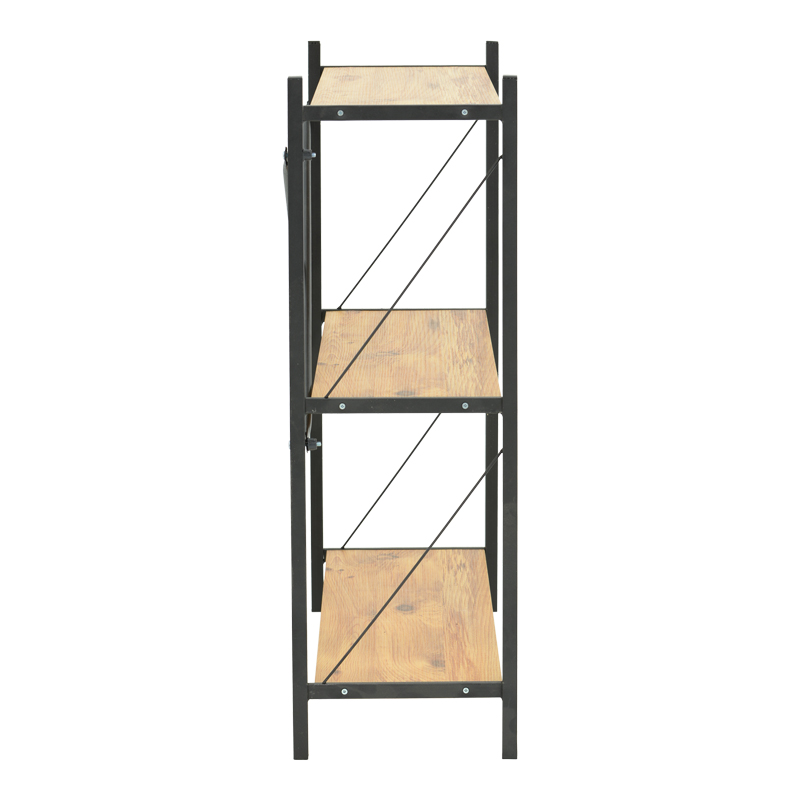 Ραφιέρα επιδαπέδια Althea pakoworld oak με μαύρο μέταλλο 60x30x90εκ