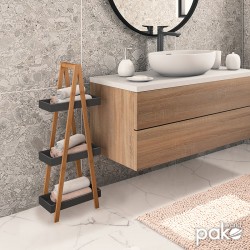 Floor shelf Nancy pakoworld wooden in natural-black color 30x18,5x82cm Floor shelf Nancy pakoworld wooden in natural-black color 30x18,5x82cm