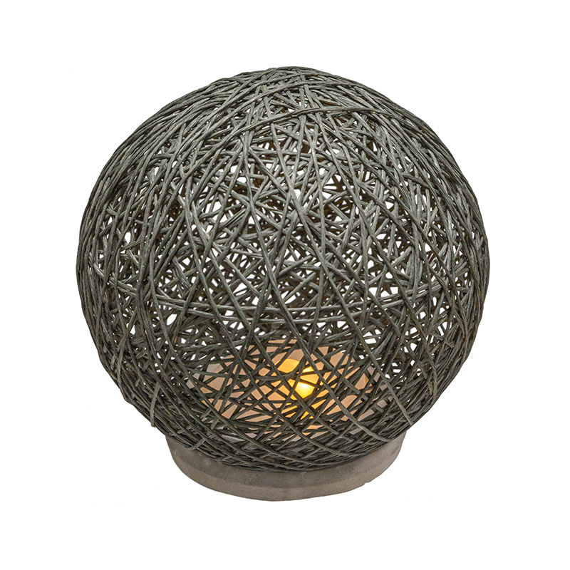Επιτραπέζιο φωτιστικό Ball pakoworld ανθρακί led μπαταρία Φ18,5x18εκ