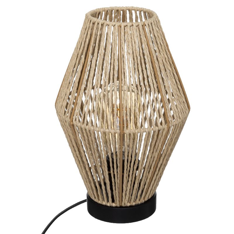 Table lamp PWL-1108 pakoworld Ε27 beige D19x32cm Table lamp PWL-1108 pakoworld Ε27 beige D19x32cm