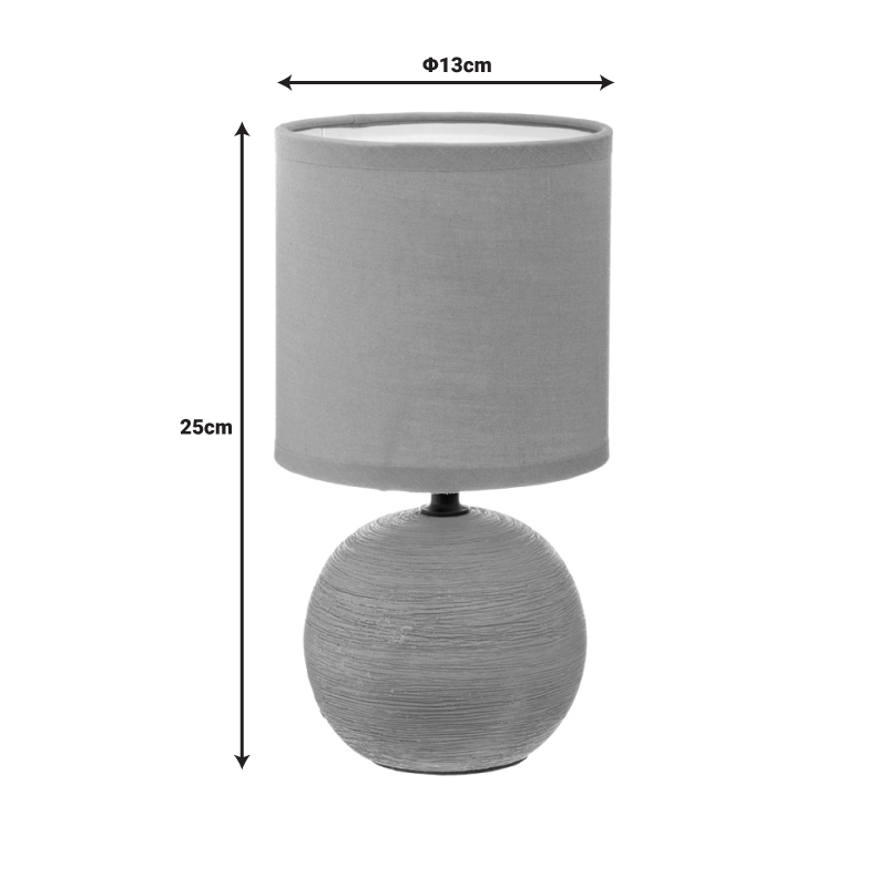Table lamp PWL-1210 pakoworld E14 60W ceramic khaki D13x25cm Table lamp PWL-1210 pakoworld E14 60W ceramic khaki D13x25cm