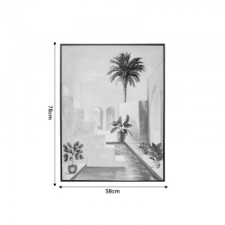 Walll art with frame Palmy pakoworld mdf 58x2.6x78cm Walll art with frame Palmy pakoworld mdf 58x2.6x78cm