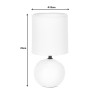 Table lamp PWL-1210 pakoworld E14 60W ceramic in white gloss color D13x25cm